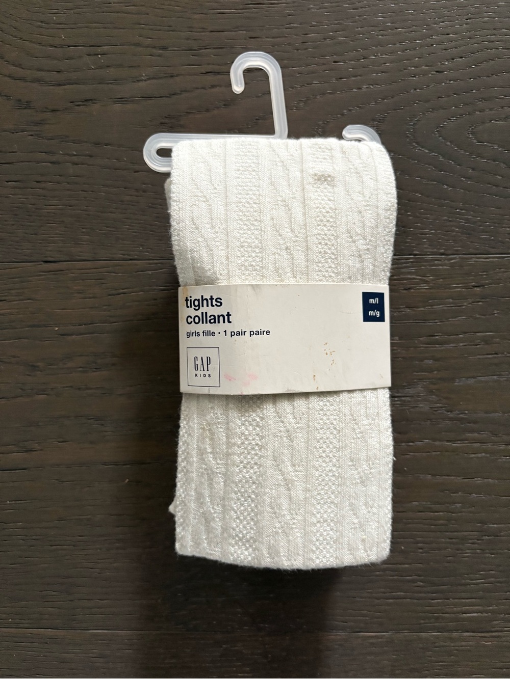 Gap girls creme cable knit tights sz 8 NWT ret $43